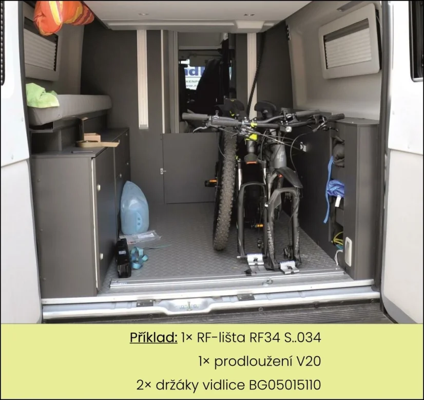 RF-Lišta - do závitů v podlaze P9, B=97-107cm