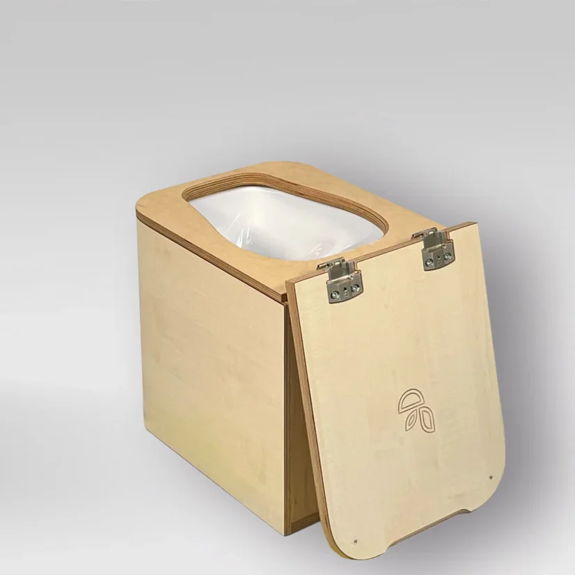 Separační pilinový záchod Trelino Timber M/L - Varianta: L, Barva: Bílá, Barva mísy: Antracit