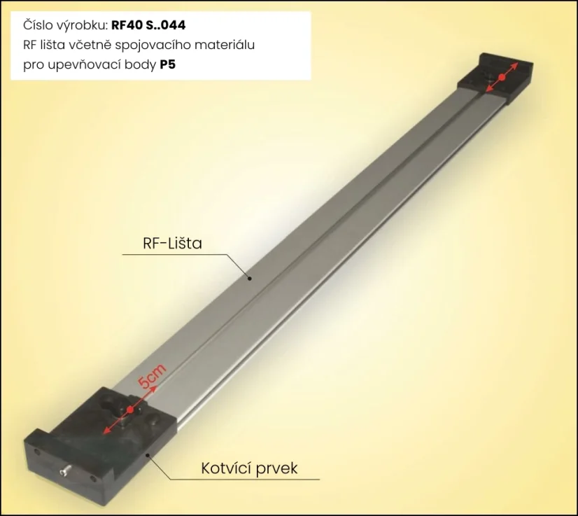 RF lišta pro upevňovací body P5, 100cm (S100)