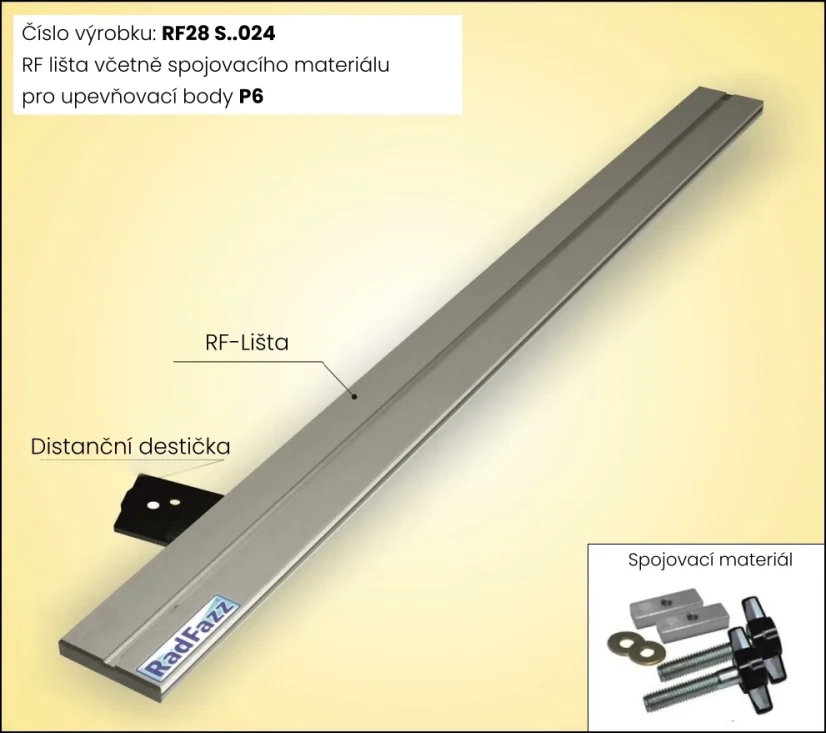 RF-Lišta - na podlahové lišty P6, B=76cm