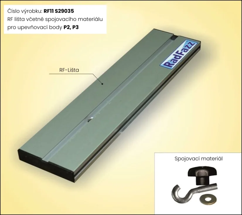 RF lišta pro upevňovací body P2, P3, 30cm (S29)