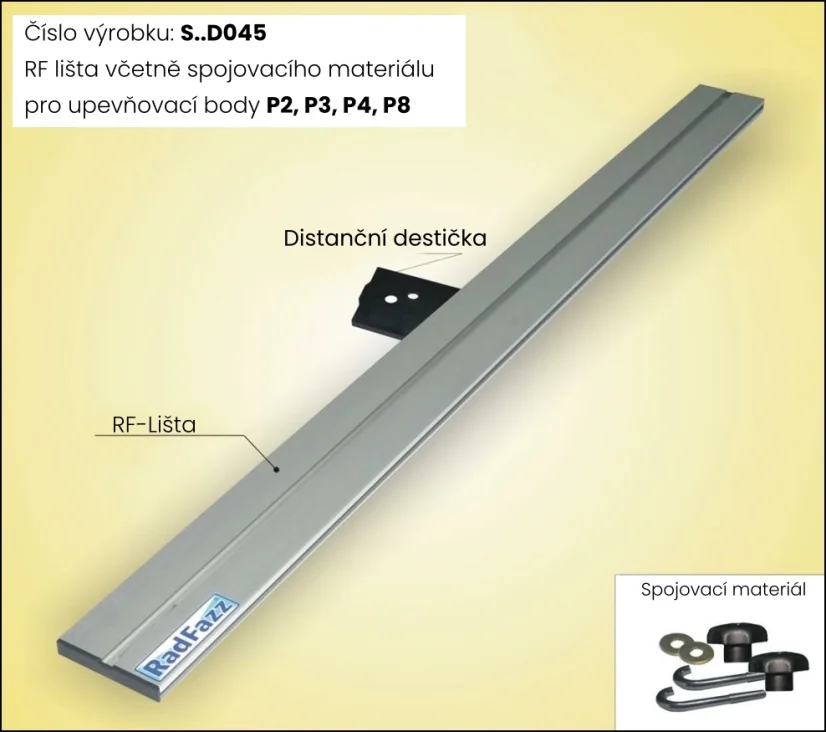 RF lišta pro upevňovací body P4, 130cm (S27D)