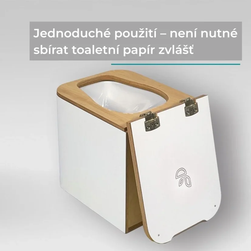 Separační pilinový záchod Trelino Timber M/L - Varianta: L, Barva: Bílá, Barva mísy: Antracit