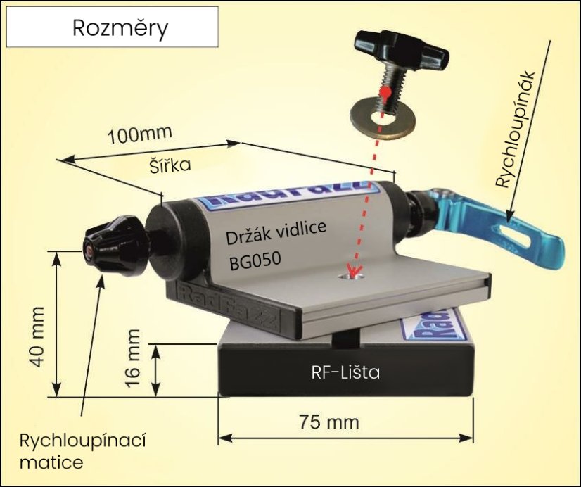RF lišta pro upevňovací body P5, 100cm (S100)
