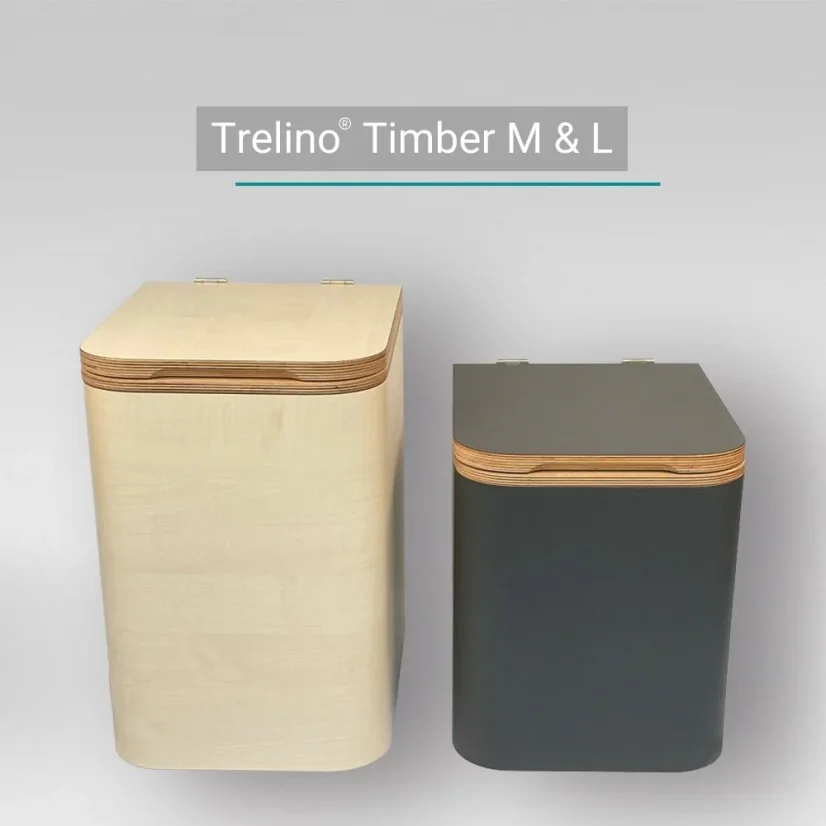 Separační pilinový záchod Trelino Timber M/L - Varianta: L, Barva: Bílá, Barva mísy: Antracit
