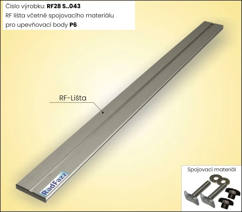 RF lišta pro upevňovací body P6, 108cm (S93)