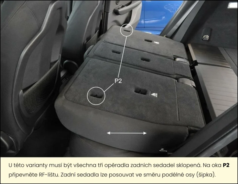 RF lišta pro upevňovací body P2, 100cm (S62)