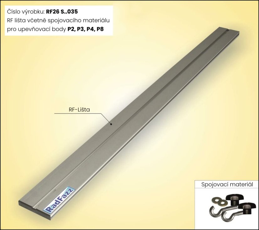 RF lišta pro upevňovací body P2, 100cm (S62)